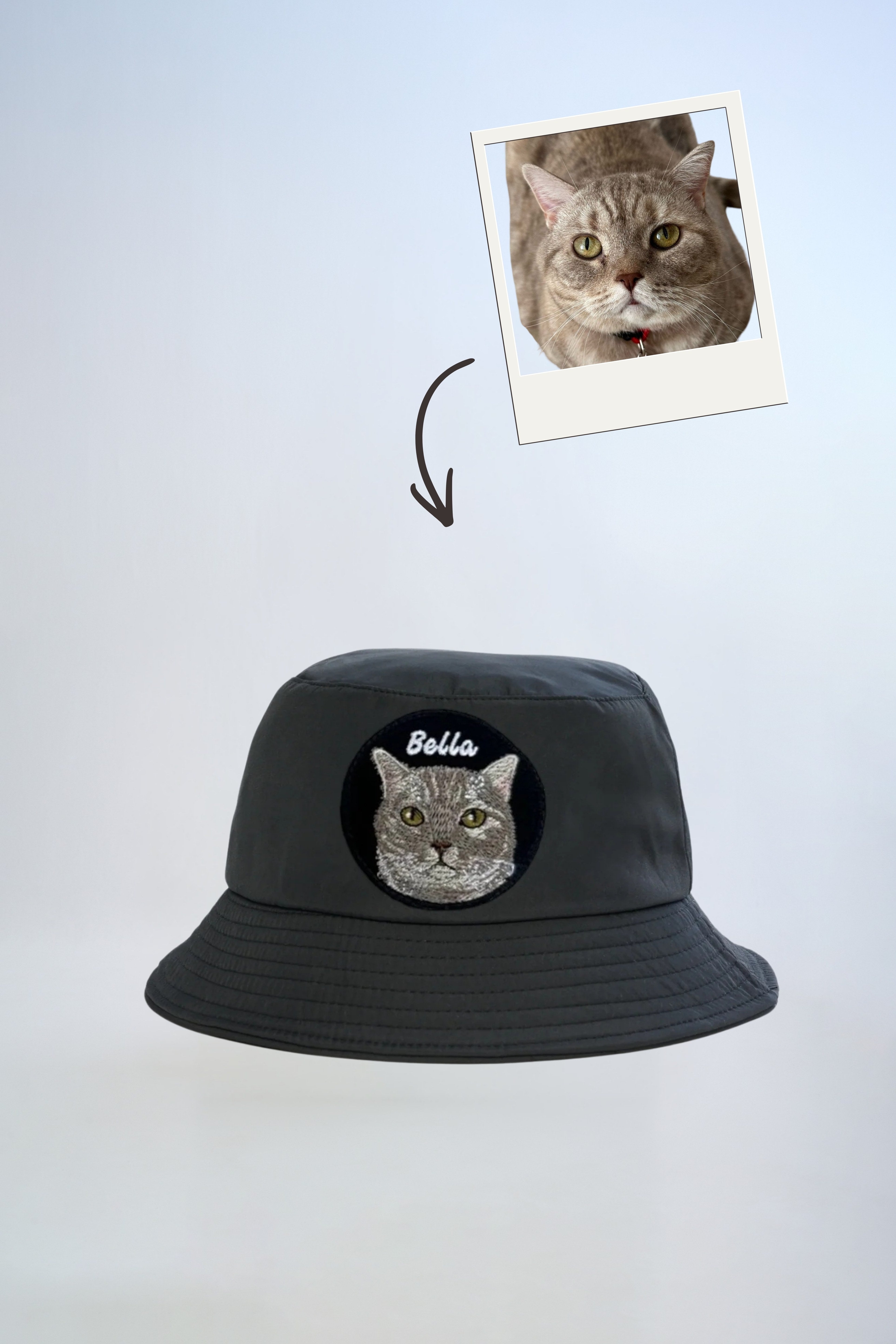 Pet Portre Nakışlı Bucket Şapka
