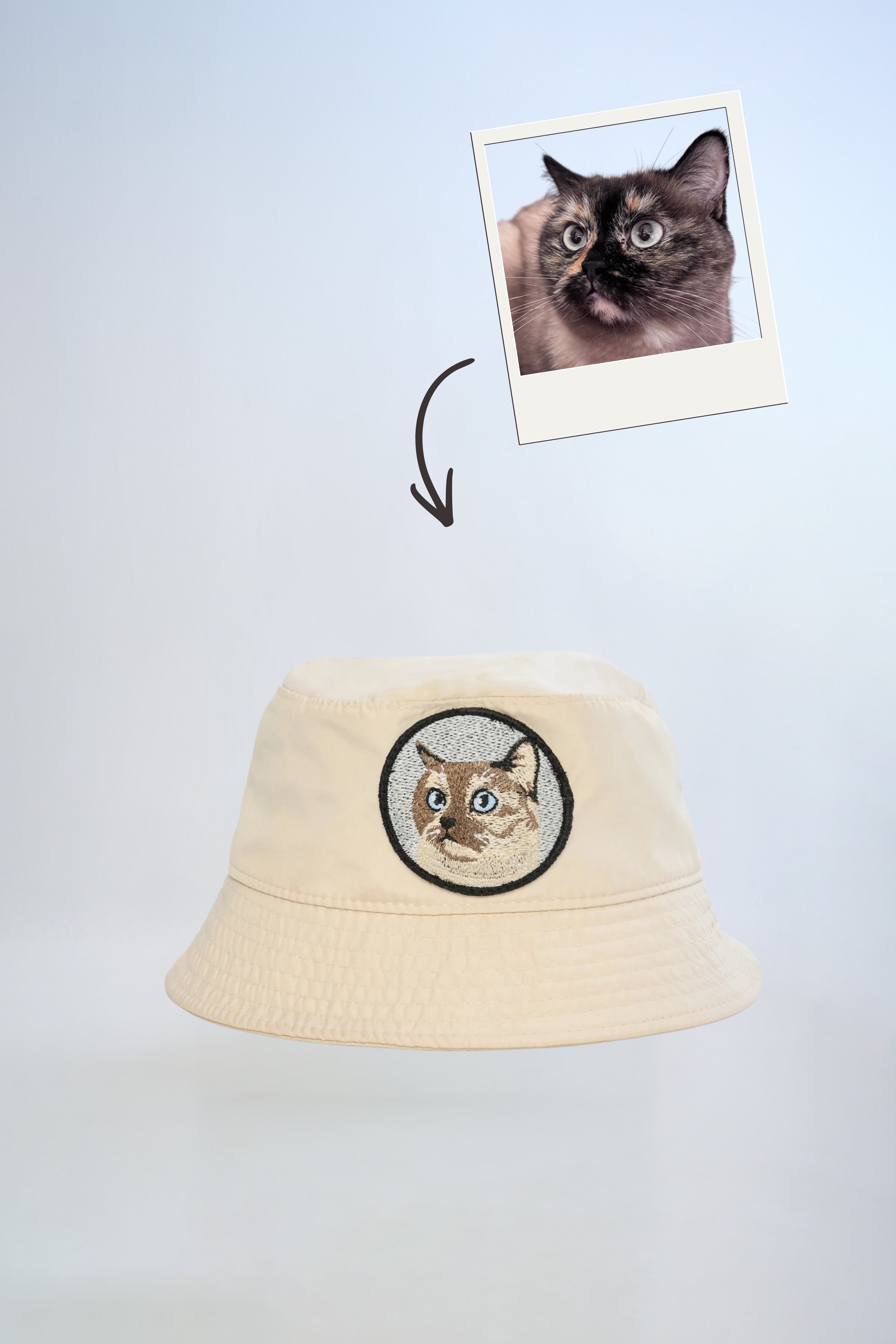 Pet Portre Nakışlı Bucket Şapka