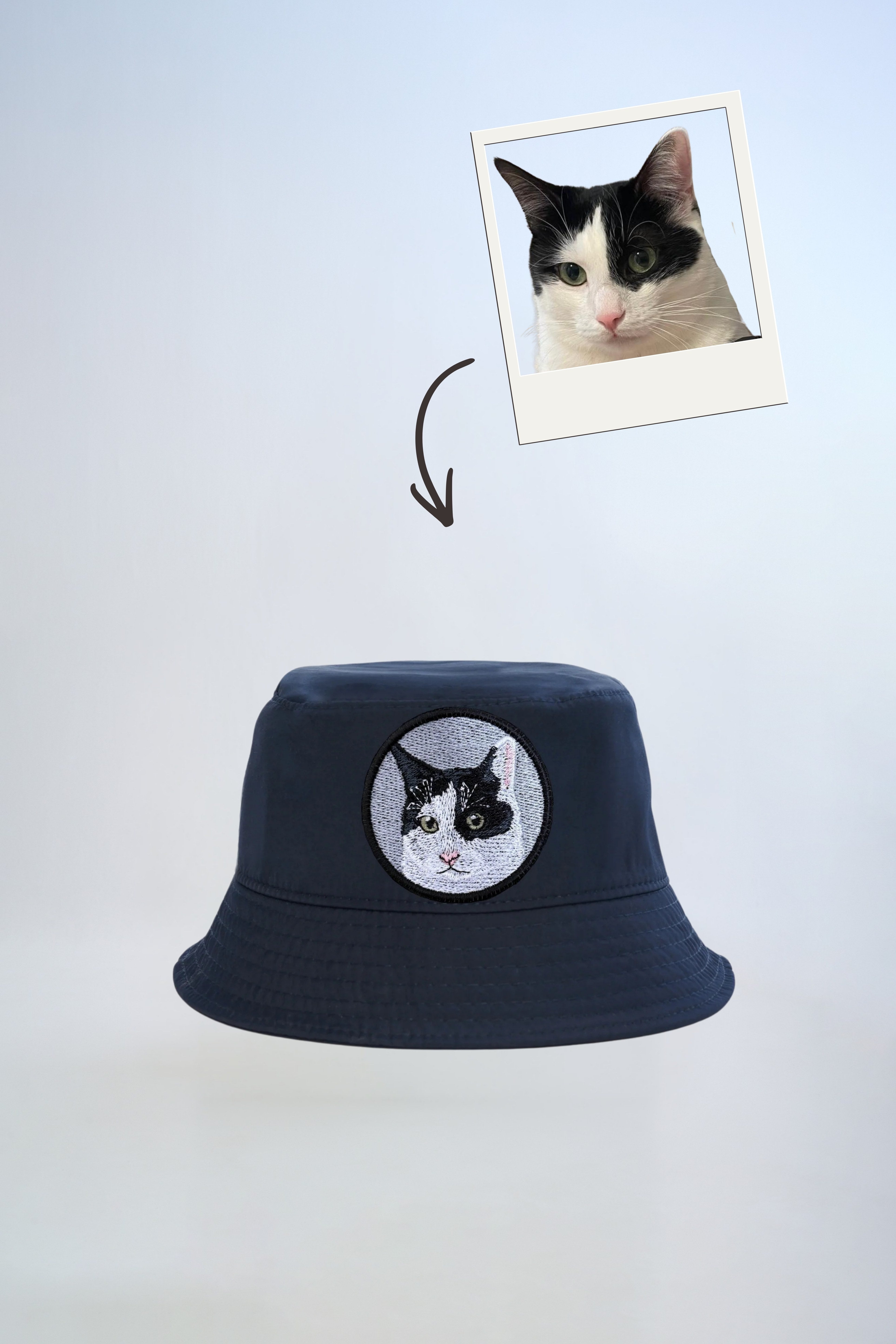 Pet Portre Nakışlı Bucket Şapka