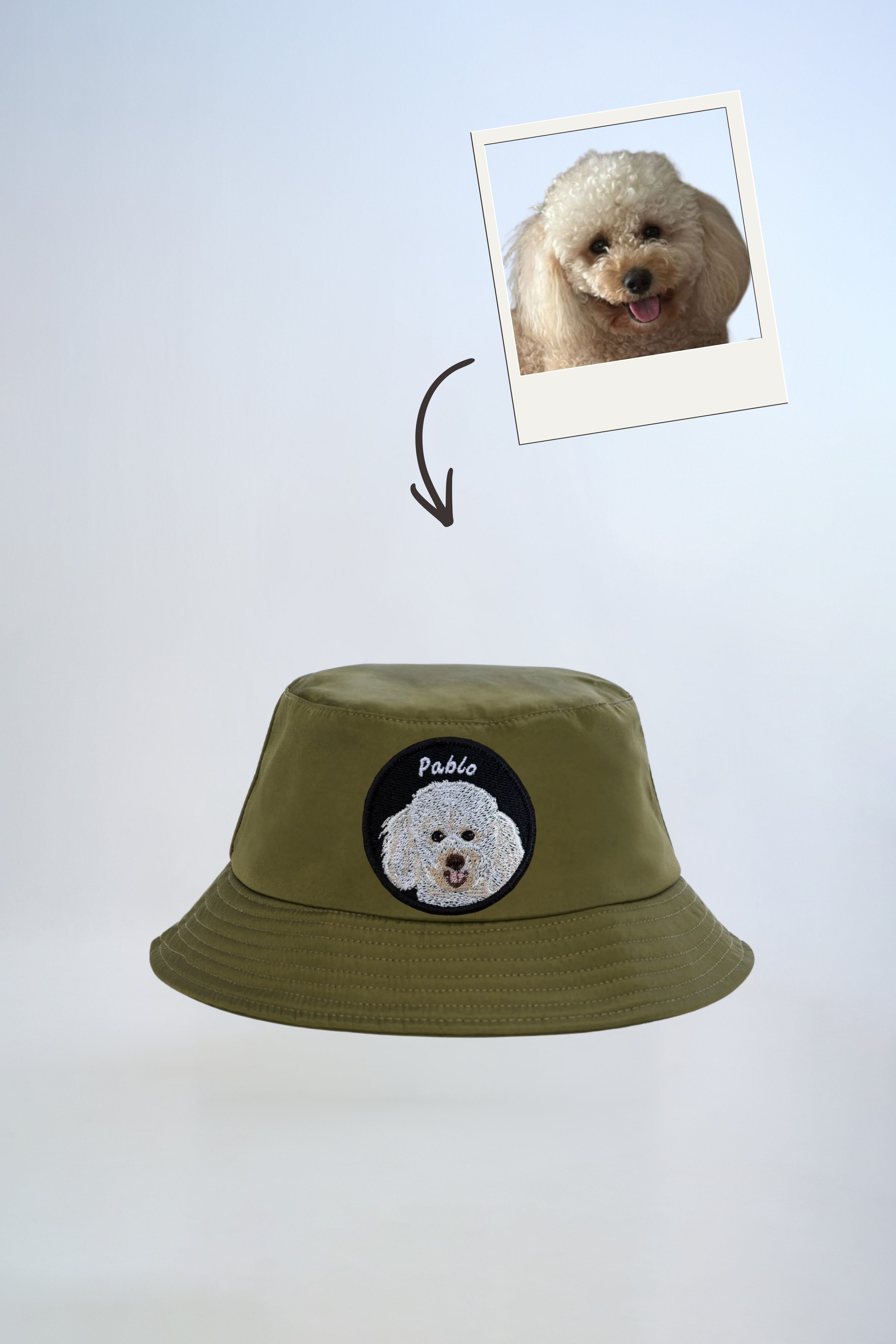 Pet Portre Nakışlı Bucket Şapka
