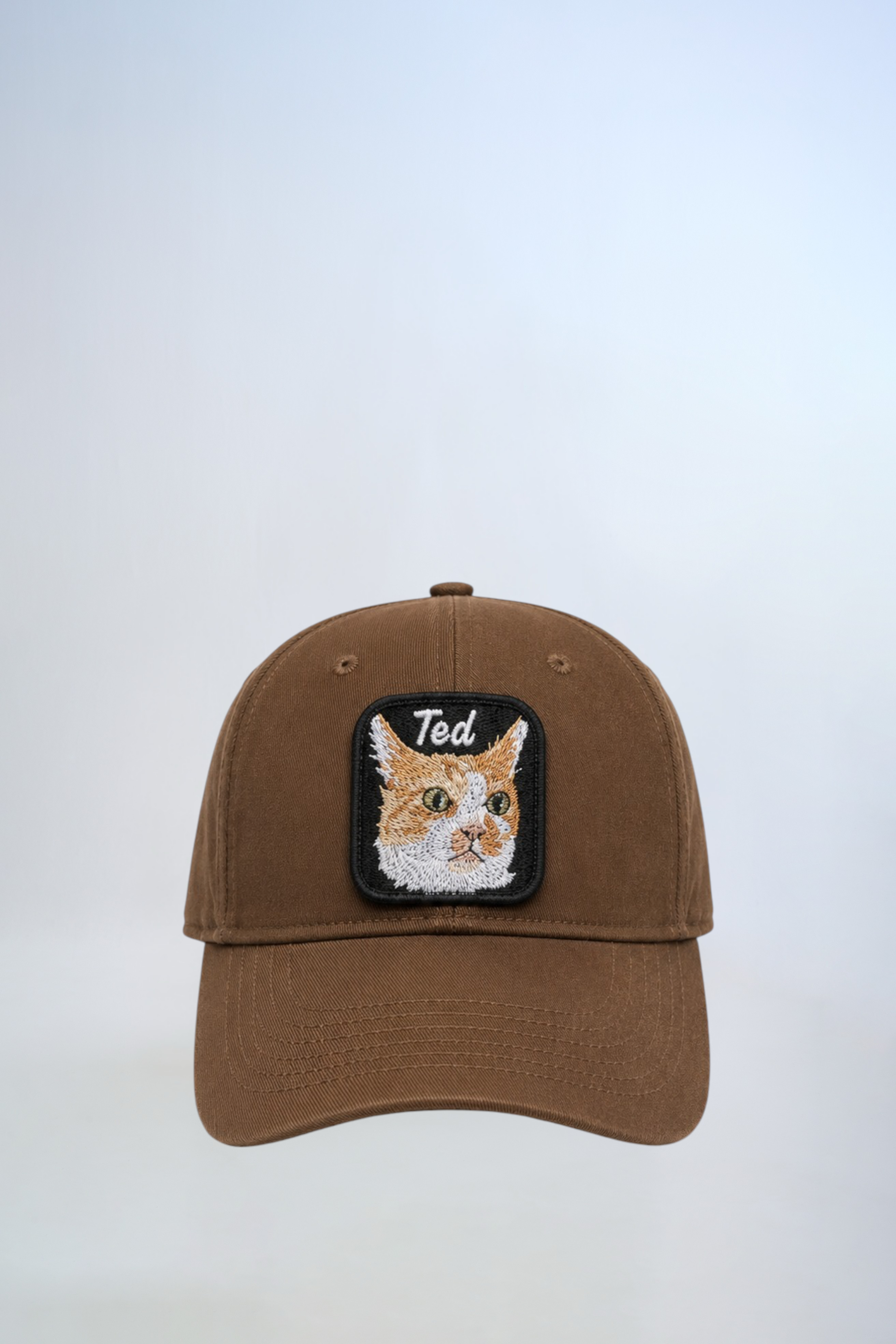 Pet Portre Nakışlı Kahverengi Cap