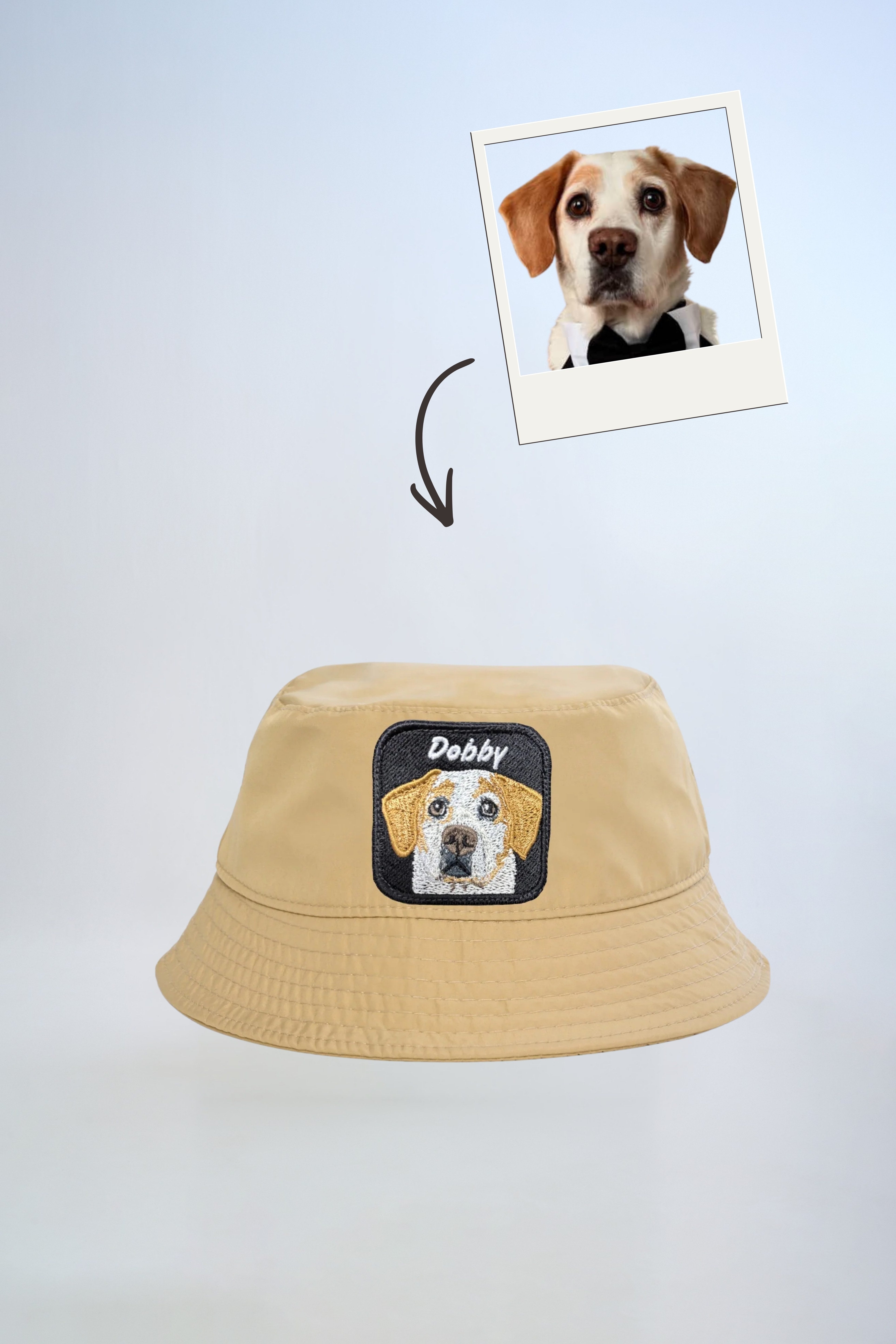 Pet Portre Nakışlı Bucket Şapka