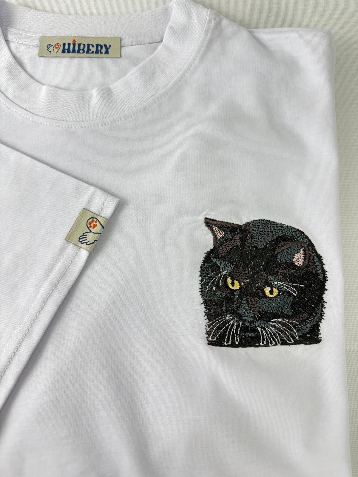 Pet Portre Nakışlı Beyaz Kadın Tişört