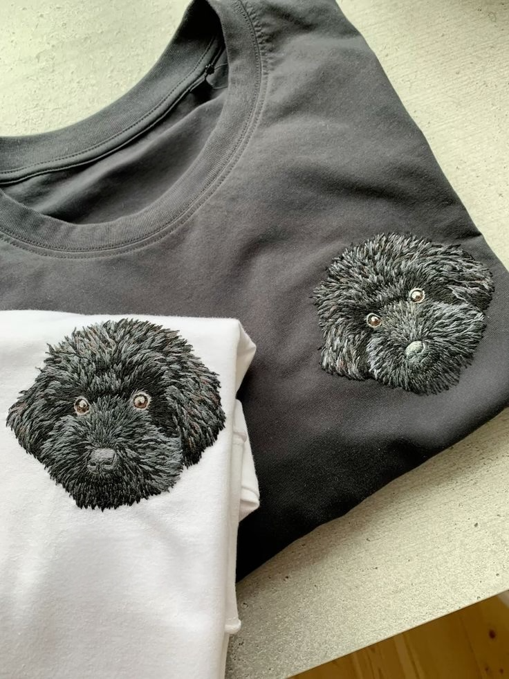 Pet Portre Nakışlı Gri Oversize Tişört