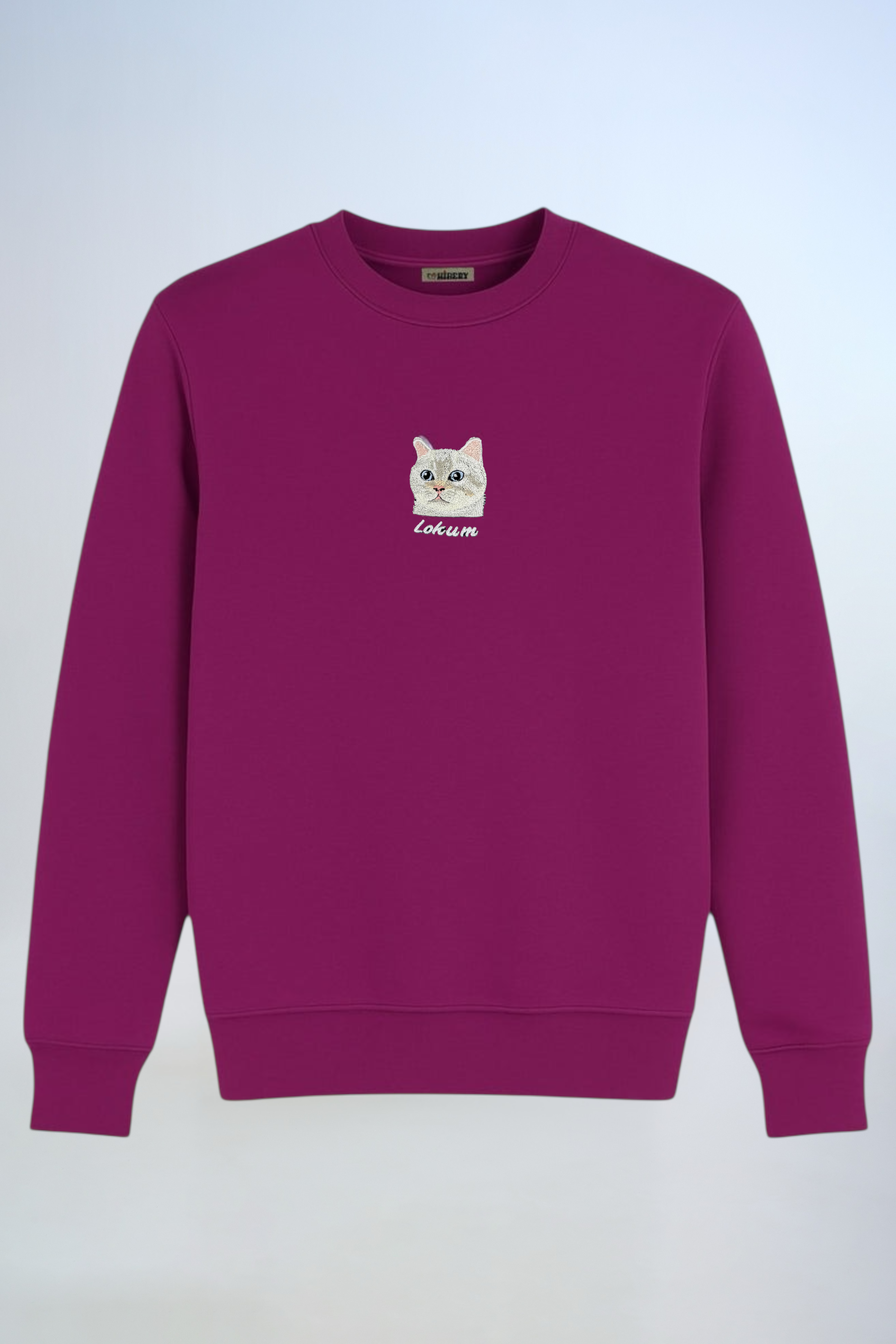 Pet Portre Nakışlı Mor Sweatshirt